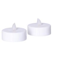 Anna's Collection Grote LED theelichtjes - 2x - wit - D6 x H4,5 cm - timer - waxinelichtjes - kaarse Anna's Collection Grote LED theelichtjes - 2x - wit - D6 x H4,5 cm - timer - waxinelichtjes - kaarse