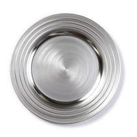 Ronde zilverkleurige onderzet bord/kaarsonderzetter 33 cm - Kaarsenplateaus - thumbnail