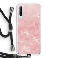 Roze marmer: Huawei P Smart Pro Transparant Hoesje met koord