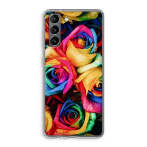 Neon bloemen: Samsung Galaxy S21 Transparant Hoesje