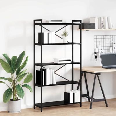 Boekenkast Zwart eiken 80 x 30 x 153 cm Bewerkt hout