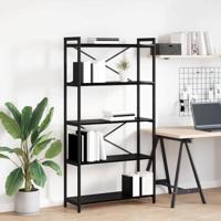 Boekenkast Zwart eiken 80 x 30 x 153 cm Bewerkt hout