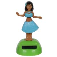 Solar bewegend figuur - dansende dame - blauw - kunststof - 10 cm - cadeau