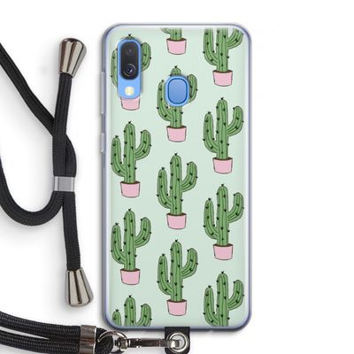Cactus Lover: Samsung Galaxy A40 Transparant Hoesje met koord