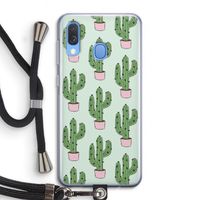 Cactus Lover: Samsung Galaxy A40 Transparant Hoesje met koord