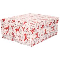 3x Rollen Kerst inpakpapier/cadeaupapier wit/rood 2,5 x 0,7 meter - thumbnail