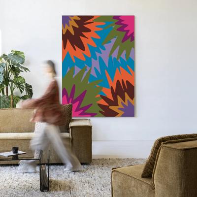 Urban Cotton Wandkleed 'Fireworks' 110 x 145cm in Frame - black