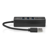 Nedis USB-Hub | USB-A Male | 3x USB A Female | 5-Poorts poort(en) | USB 3.2 Gen 1 | USB Gevoed | 5 Gbps | SD & MicroSD - CCGB61250BK01 - thumbnail