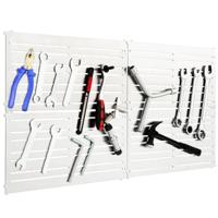 Magnetische Gereedschapshouder voor Wand 4 Gereedschapsplaten 32 Sterke Magneetstrips 60 x 30 cm Magneetgereedschaphouder Zilver
