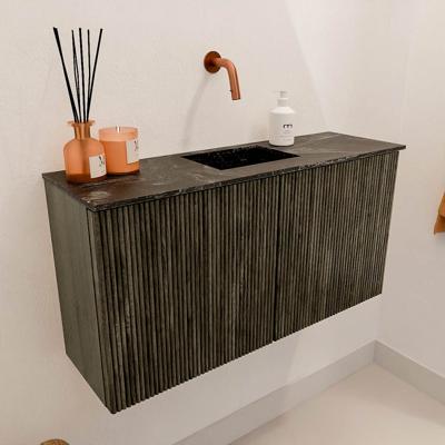 Toiletmeubel Mondiaz Joya Dlux | 80 cm | Meubelkleur Shadow | Faye wastafel Lava Wasbak Midden | Zonder kraangat(en)
