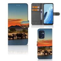OPPO Find X5 Lite | Reno 7 5G | Telefoonhoesje | Met pasjeshouder | Olifanten