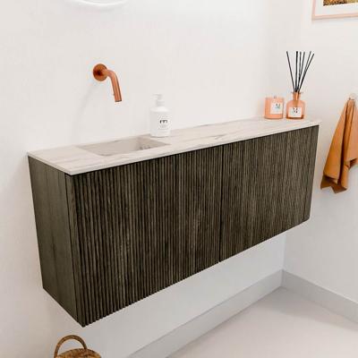 Toiletmeubel Mondiaz Joya Dlux | 111.6 cm | Meubelkleur Shadow | Faye wastafel Nata Wasbak Links | Zonder kraangat(en)