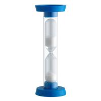 TFA Zandloper timer/wekker - 3 min - kunststof - blauw - 9 cm - spelletjes/tanden poetsen
