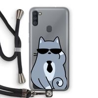 Cool cat: Samsung Galaxy A11 Transparant Hoesje met koord