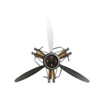 Muurklok Home ESPRIT Gouden Zilverkleurig Metaal Propellers Vintage 63 x 12 x 55 cm