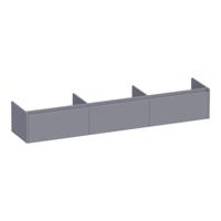 Brauer Embrace - Onderkast - 220 cm - met 3 Softclose Lades Greeploos en 0 cm - Sifon Uitsparingen - Mat Grijs