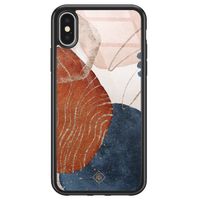 iPhone X/XS glazen hardcase - Abstract terracotta
