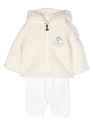 Moncler Enfant pantalon de jogging à taille élastiquée - Blanc