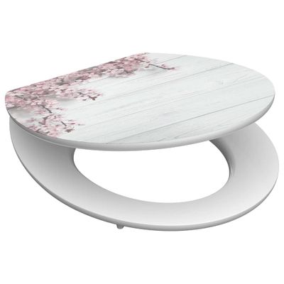 SCHÜTTE toiletbril met soft-close flowers & wood mdf hoogglans