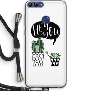 Hey you cactus: Huawei P Smart (2018) Transparant Hoesje met koord