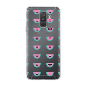 Smiley watermeloenprint: Samsung Galaxy A6 Plus (2018) Transparant Hoesje
