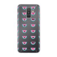 Smiley watermeloenprint: Samsung Galaxy A6 Plus (2018) Transparant Hoesje