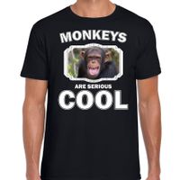 T-shirt monkeys are serious cool zwart heren - apen/ chimpansee shirt