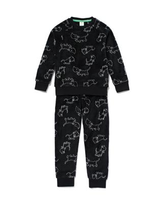 051 Takkie Kinderpyjama Fleece Zwart (zwart)