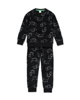 051 Takkie Kinderpyjama Fleece Zwart (zwart)