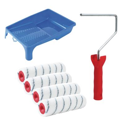 Sorex Verfrollers schilderen set - met beugel en verfbak - 4x anti spat rollers - breedte 18 cm
