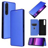 Sony Xperia 1 III Flip Case - Koolstofvezel - Blauw - thumbnail