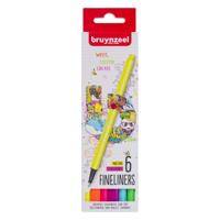 Bruynzeel fineliner set neon 6 kleuren
