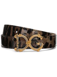 Dolce & Gabbana ceinture imprimée à boucle DG - Marron