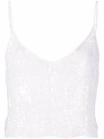 P.A.R.O.S.H. caraco crop brodé de sequins - Blanc