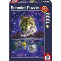Wolf in het Maanlicht Puzzel 1000 Stukjes