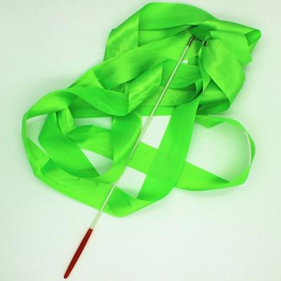5 stuks 4 m artistieke kleur Turnen lint dans rekwisieten kinderen speelgoed (groen)