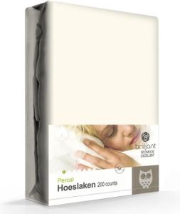 Percaline katoen hoeslaken - Beige - 1-persoons (80x200 cm)