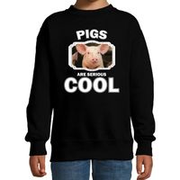 Dieren varken sweater zwart kinderen - pigs are cool trui jongens en meisjes
