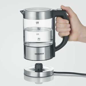 Severin WK 3458 Waterkoker Snoerloos, BPA-vrij Aantal/Volume: 0.5 l RVS, Zwart