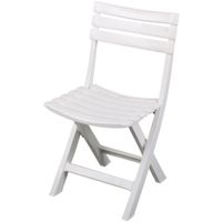 Sunnydays Klapstoel voor buiten/binnen - wit - 41 x 79 cm - stevig kunststof - Bijzet stoelen   -