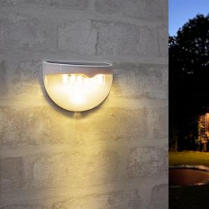 Solar buitenlamp druppel wandlamp wit 6 leds zonne energie | solarlampkoning