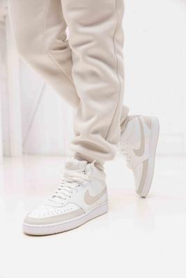 Nike Court Vision Mid Sneakers Dames Wit/Beige - Maat 37.5 - Kleur: BeigeWit | Soccerfanshop
