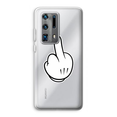 Middle finger black: Huawei P40 Pro Plus Transparant Hoesje