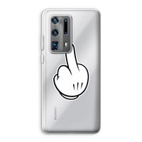 Middle finger black: Huawei P40 Pro Plus Transparant Hoesje