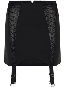 Dion Lee lace-up sheer miniskirt - Noir