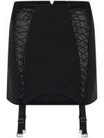 Dion Lee lace-up sheer miniskirt - Noir