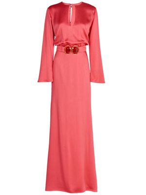 Silvia Tcherassi robe longue Ravenna à taille ceinturée - Rose