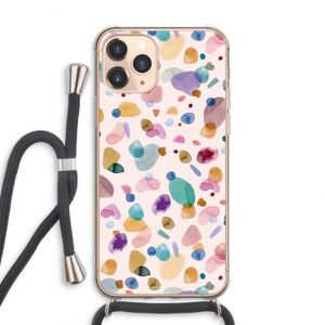 Terrazzo Memphis Pink: iPhone 11 Pro Max Transparant Hoesje met koord