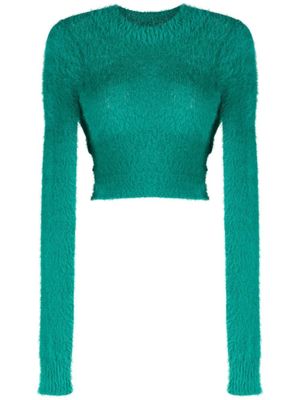 AMBUSH pull en maille à coupe crop - Bleu