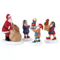Lemax present procession s/4 kerstdorp figuur type 6 Santa&apos;s Wonderland 2018